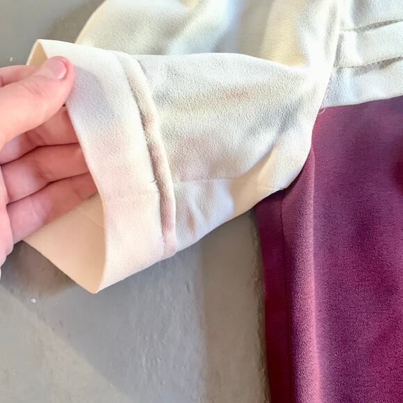 Vintage 1960s Richard Warren Wine Cocktail Dress Peter Pan Collar Size 6 - Picture 6 of 11